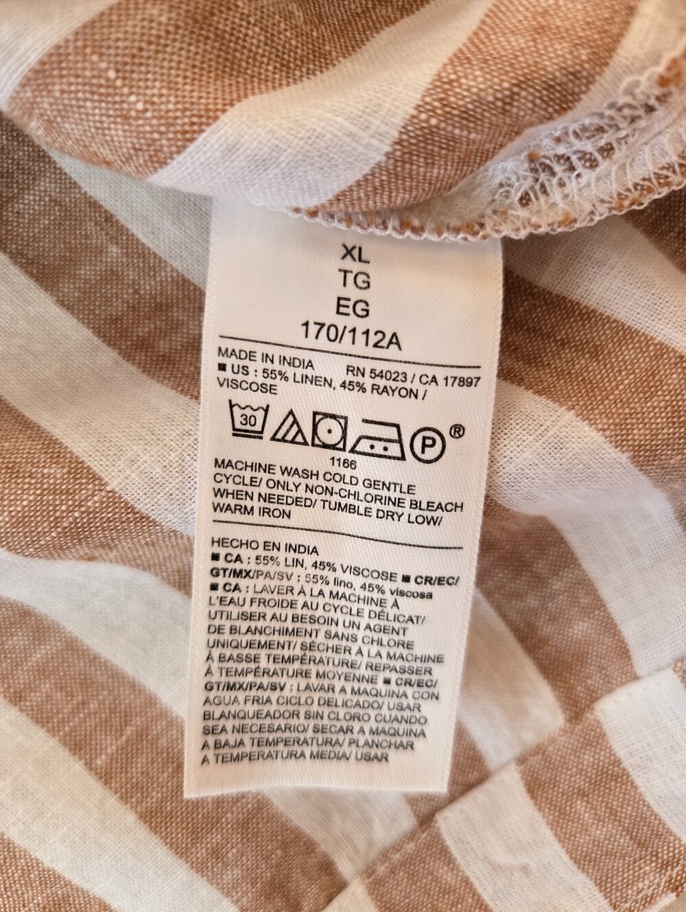 Old Navy Tan & White Striped Linen-blend Tunic XL - Picture 4 of 6